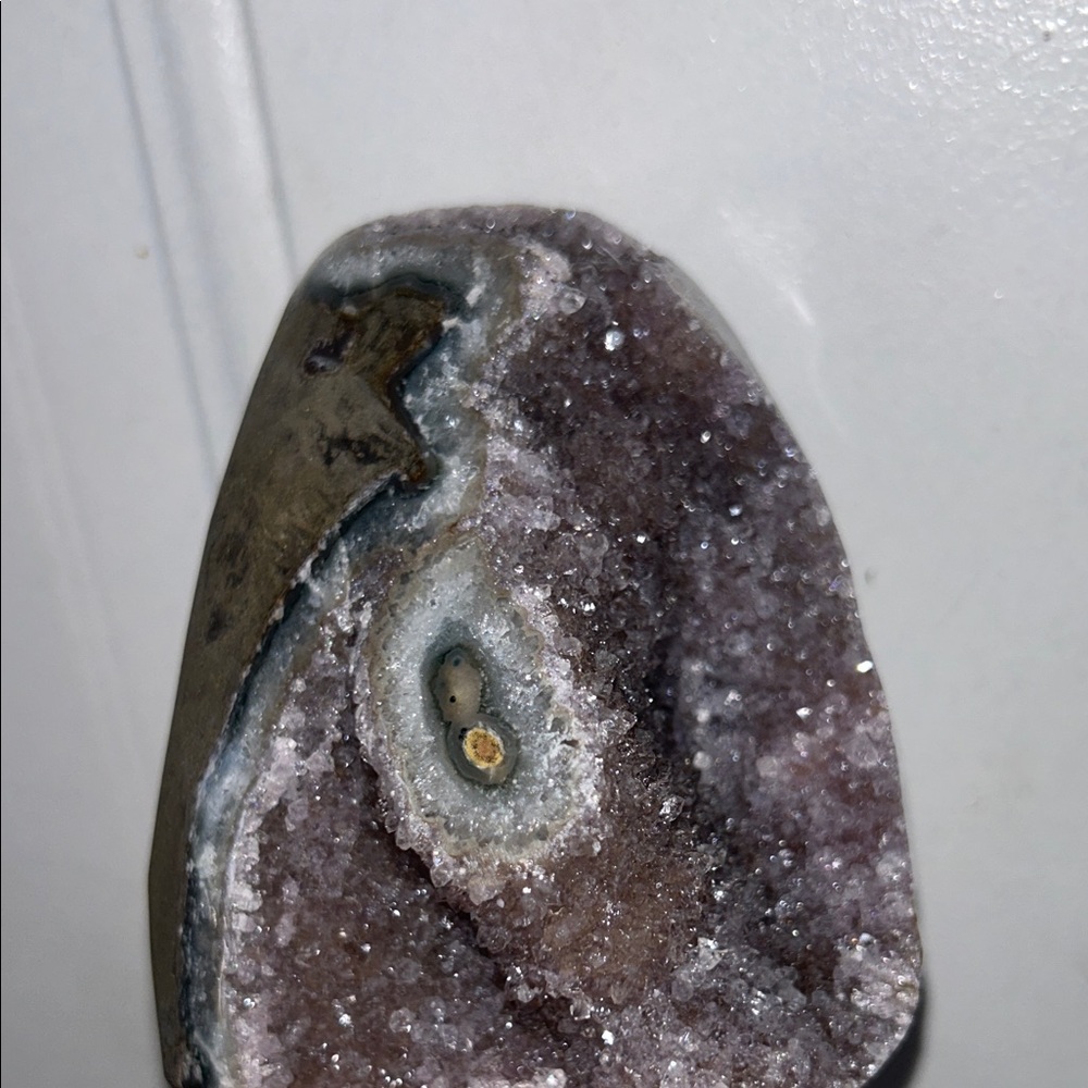 Amethyst Druzy Geode Slice - Sparkling Purple Crystal